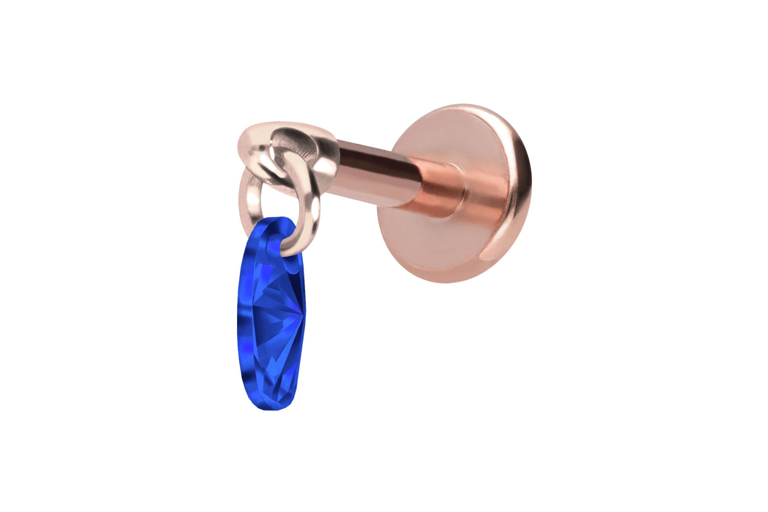 Titan Labret Piercing mit Innengewinde KRISTALLOVAL